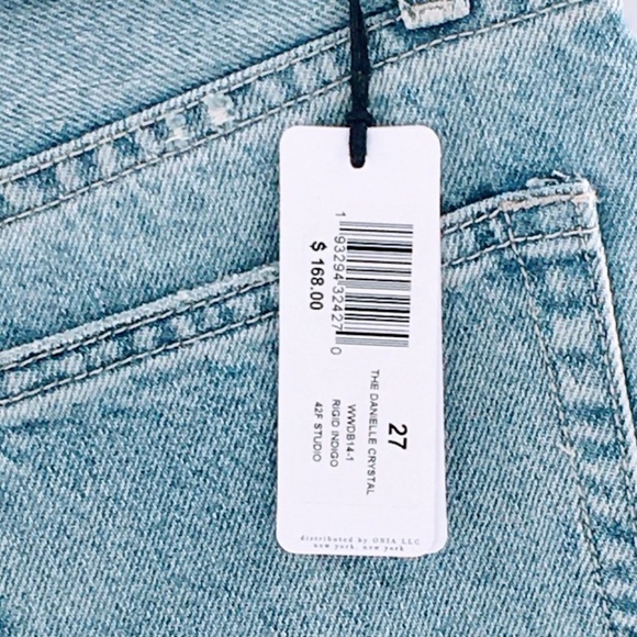 Womens High Rise Straight Leg Jeans Blue WeWoreWhat Danielle Bling Fly 27 x 29 - Picture 15 of 15